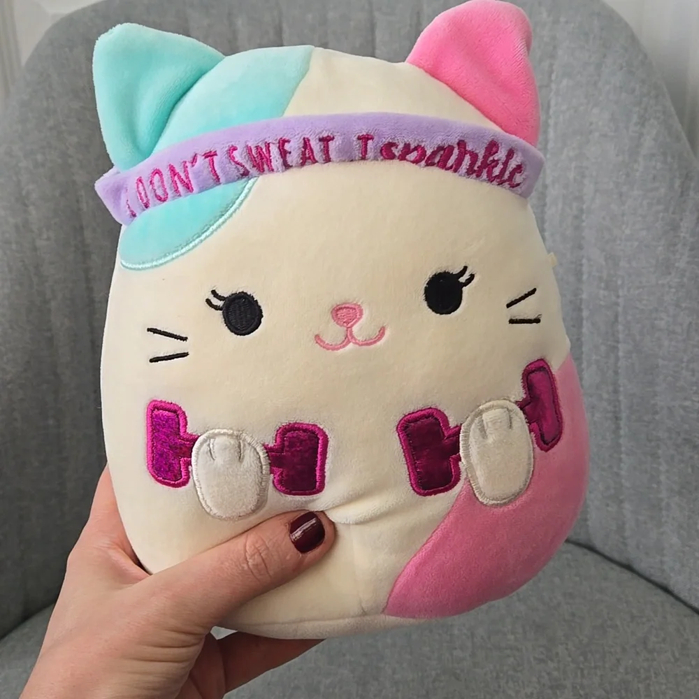 Squishmallows Cat Toy with Pink and Blue Ears